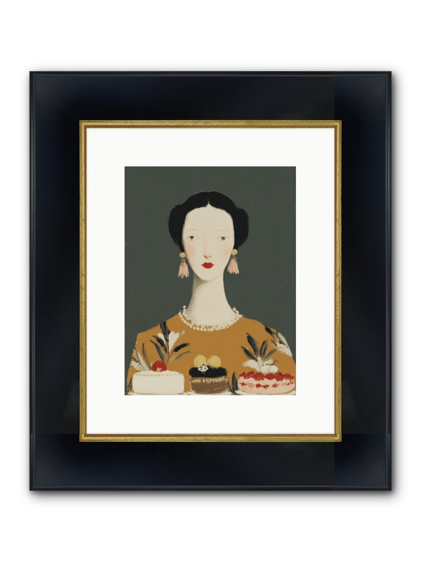 The Vigil Framed Print - Wide Black w/Gold 9x12
