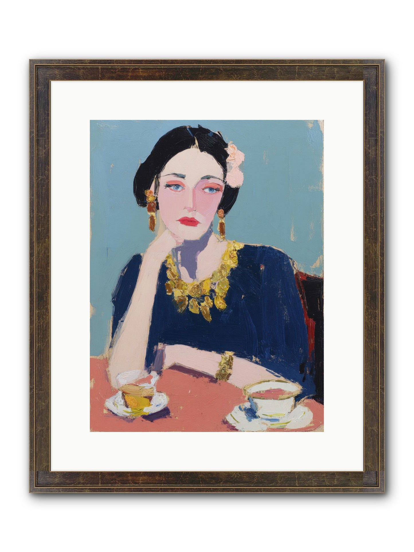 The Waiting Hour Framed Print - Slimwoods Black/Gold 12x16