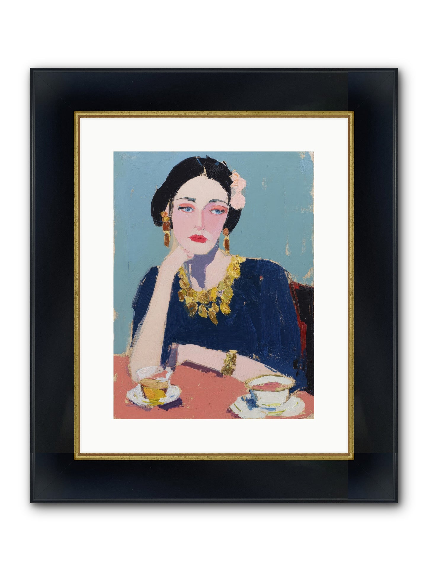 The Waiting Hour Framed Print - Wide Black w/Gold 12x16