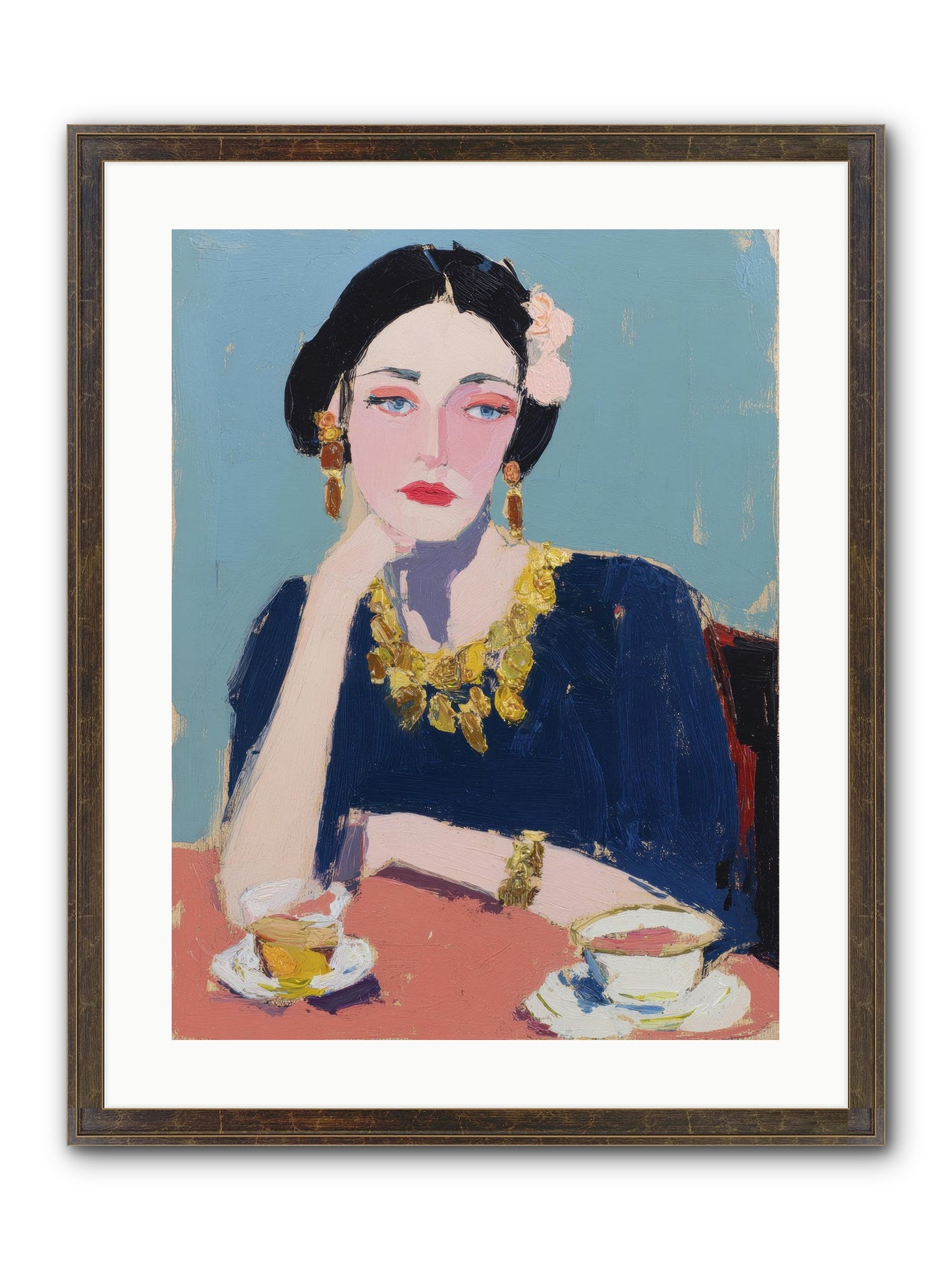 The Waiting Hour Framed Print - Slimwoods Black/Gold 18x24