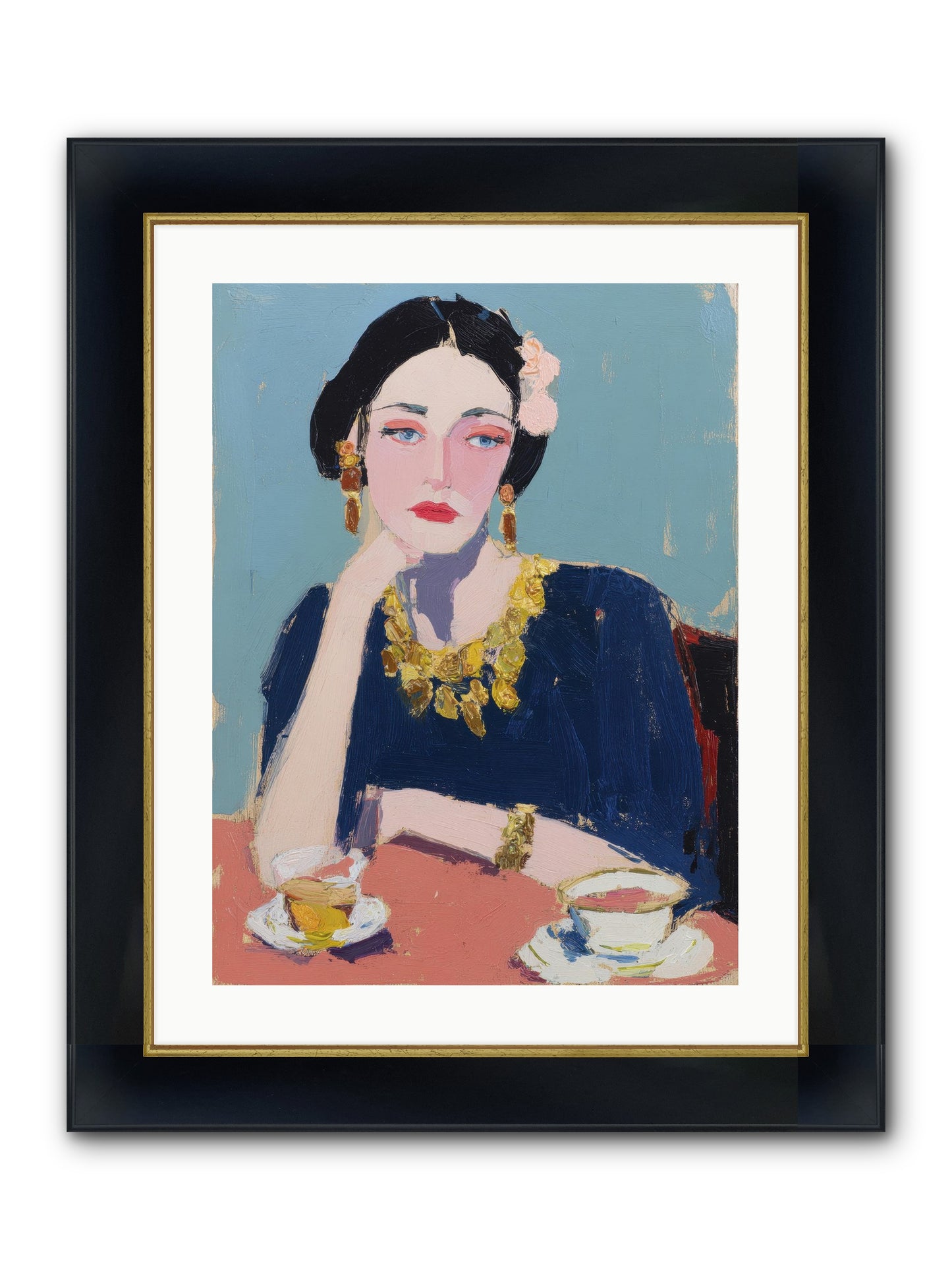 The Waiting Hour Framed Print - Wide Black w/Gold 18x24