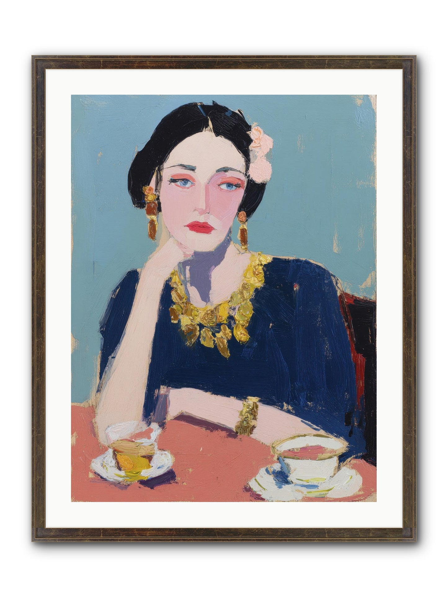 The Waiting Hour Framed Print - Slimwoods Black/Gold 24x32