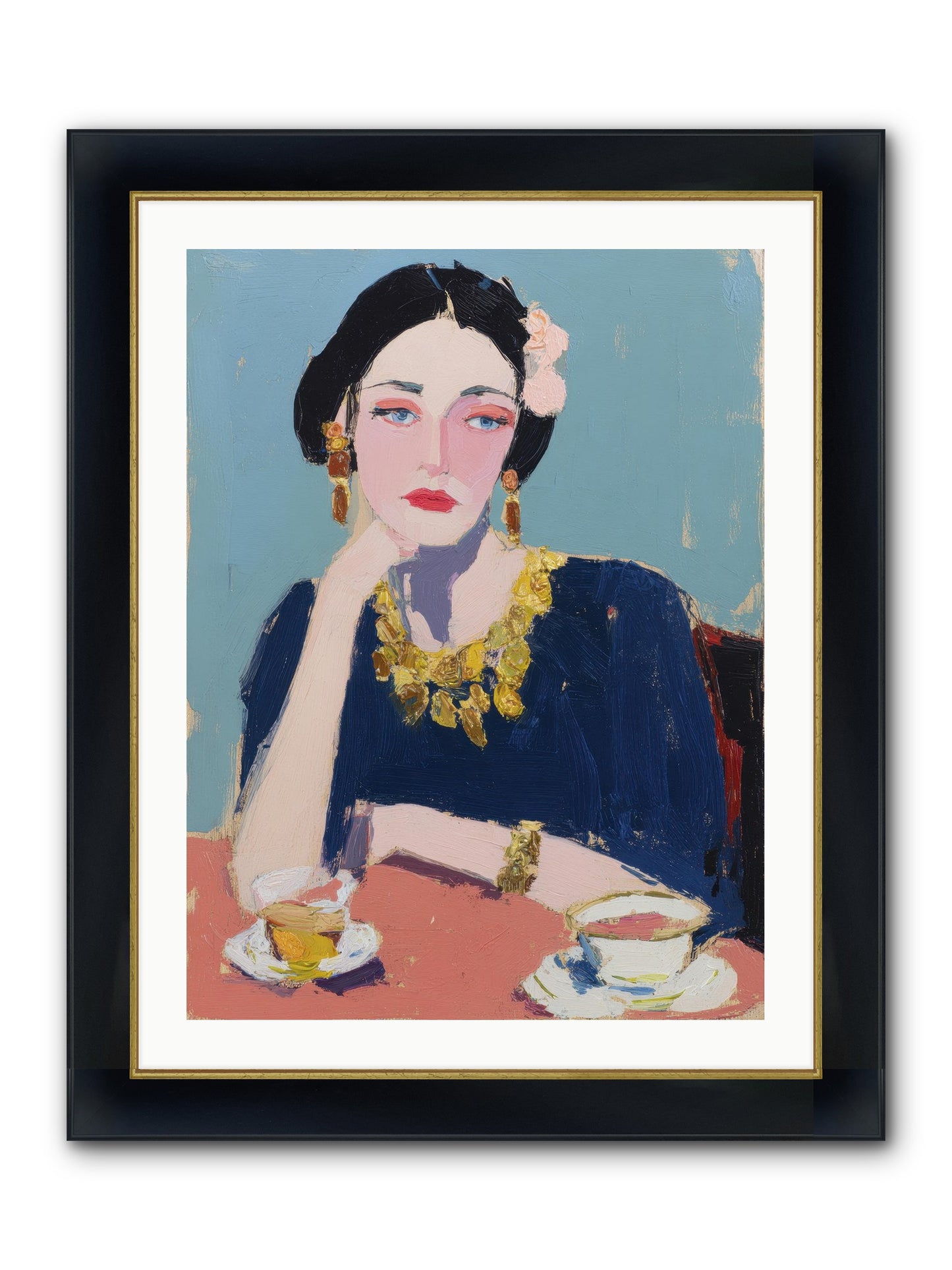 The Waiting Hour Framed Print - Wide Black w/Gold 24x32