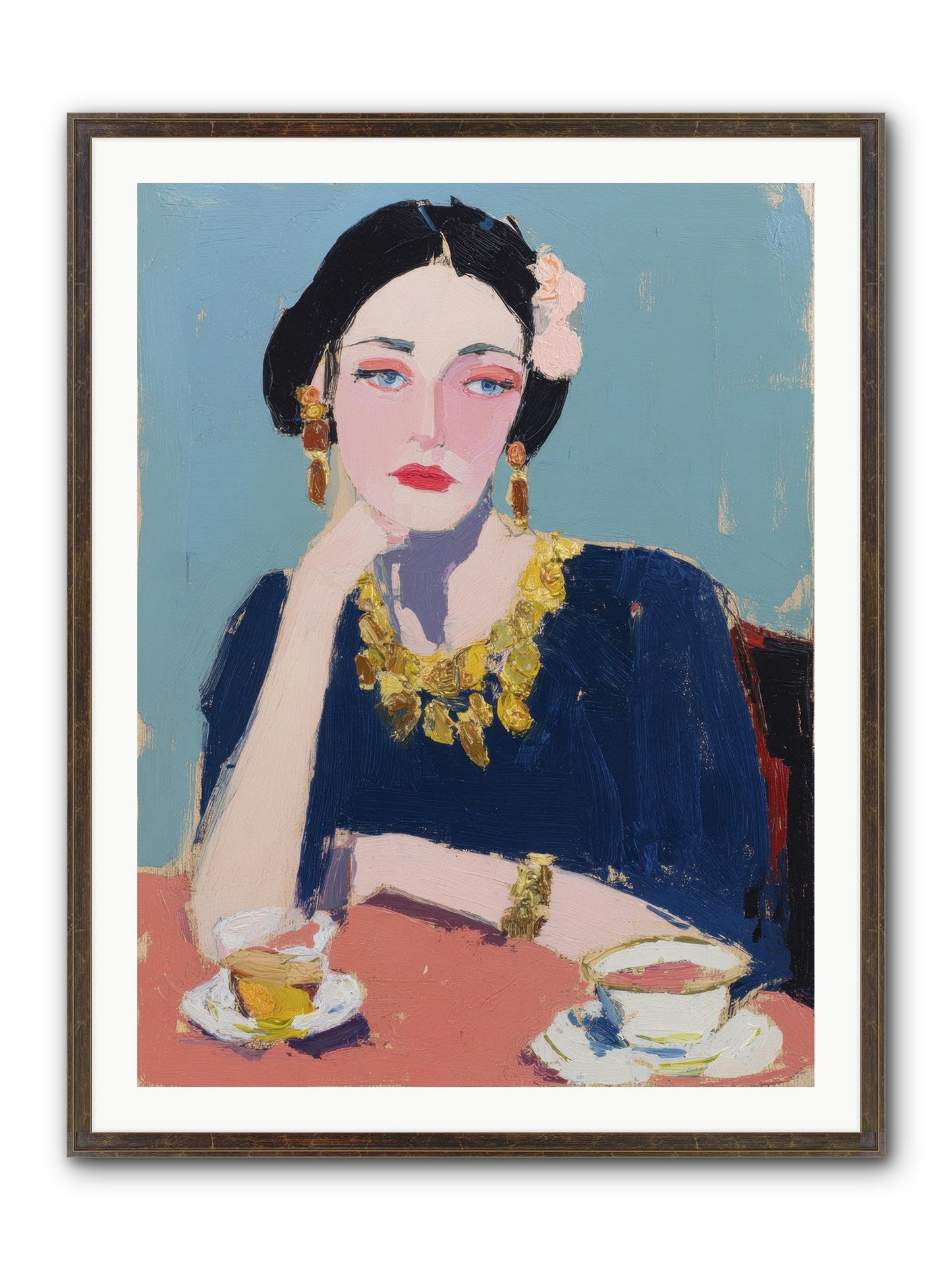 The Waiting Hour Framed Print - Slimwoods Black/Gold 30x40