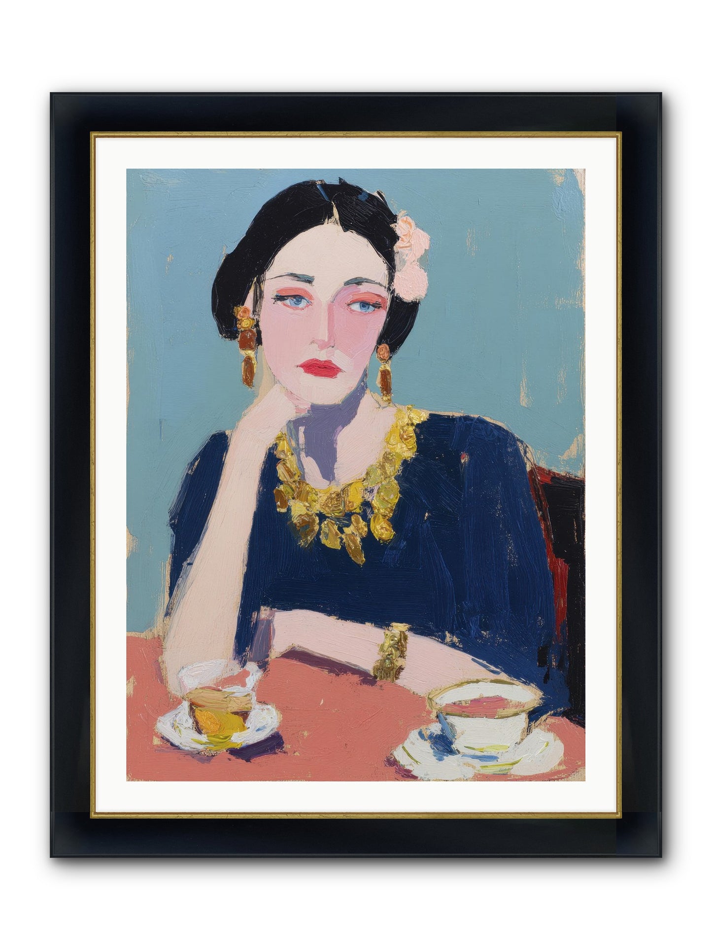 The Waiting Hour Framed Print - Wide Black w/Gold 30x40