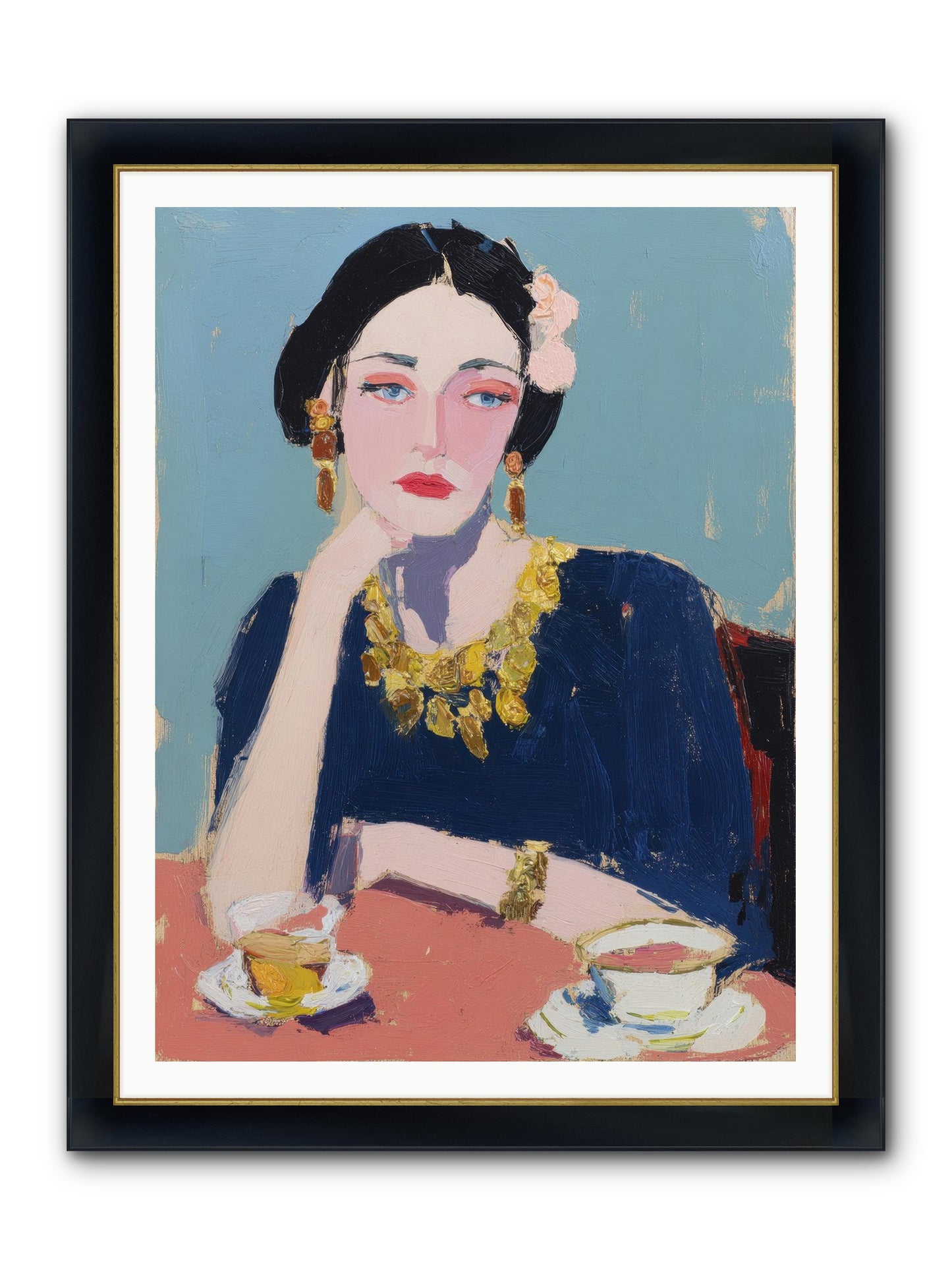 The Waiting Hour Framed Print - Wide Black w/Gold 36x48