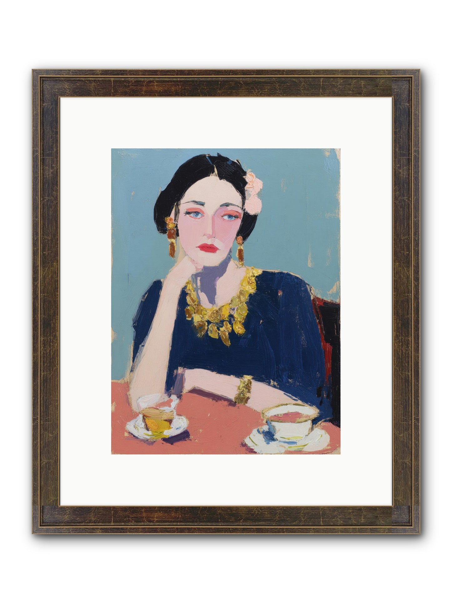 The Waiting Hour Framed Print - Slimwoods Black/Gold 9x12