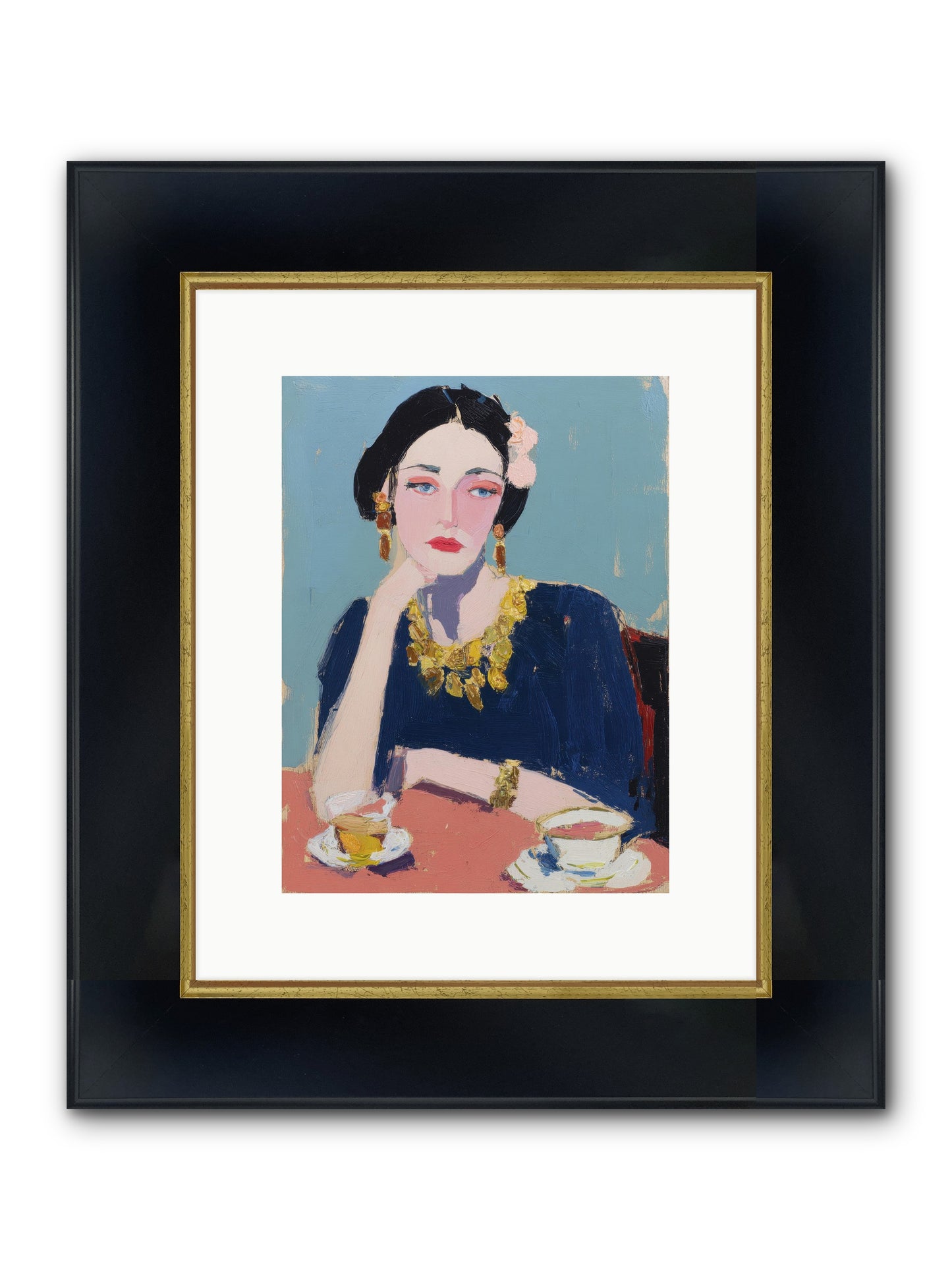 The Waiting Hour Framed Print - Wide Black w/Gold 9x12