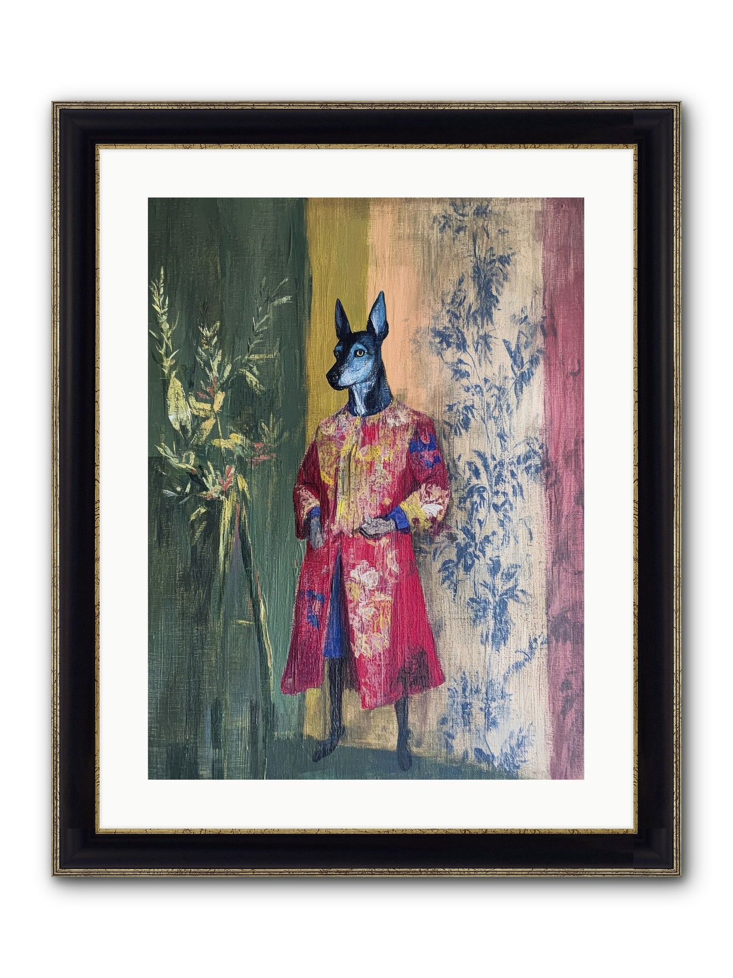 The Walled Garden Framed Print - Black & Gold 18x24