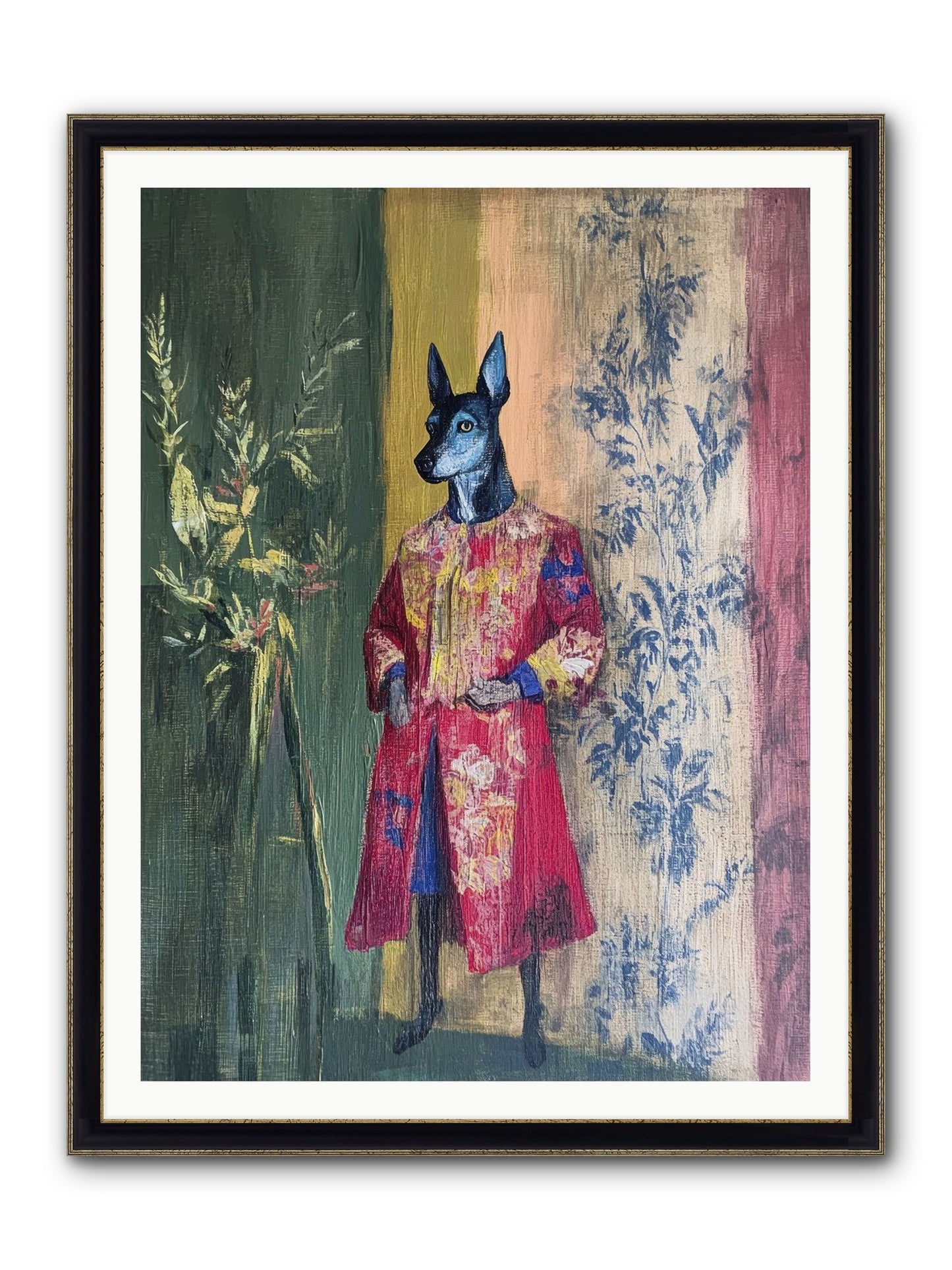 The Walled Garden Framed Print - Black & Gold 36x48