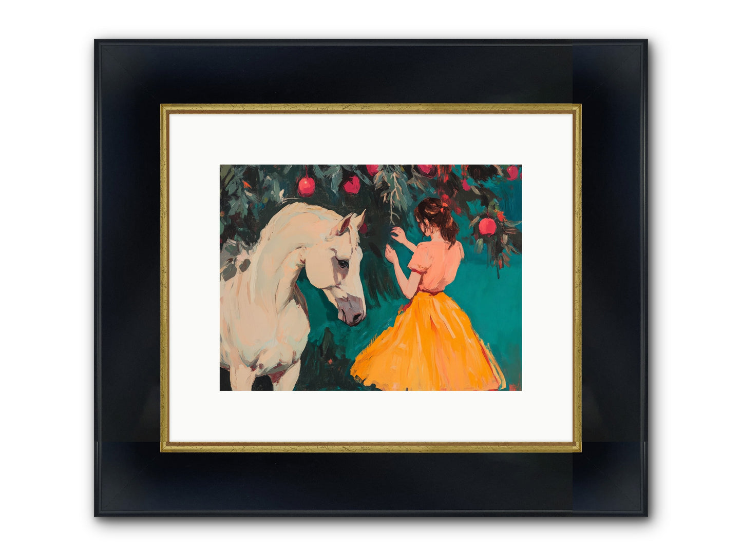 The Way Fruit Falls No.1 Framed Print - Wide Black w/Gold 12x9