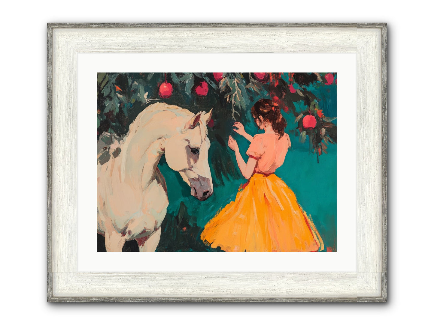 The Way Fruit Falls No.1 Framed Print - Driftwood White 24x18