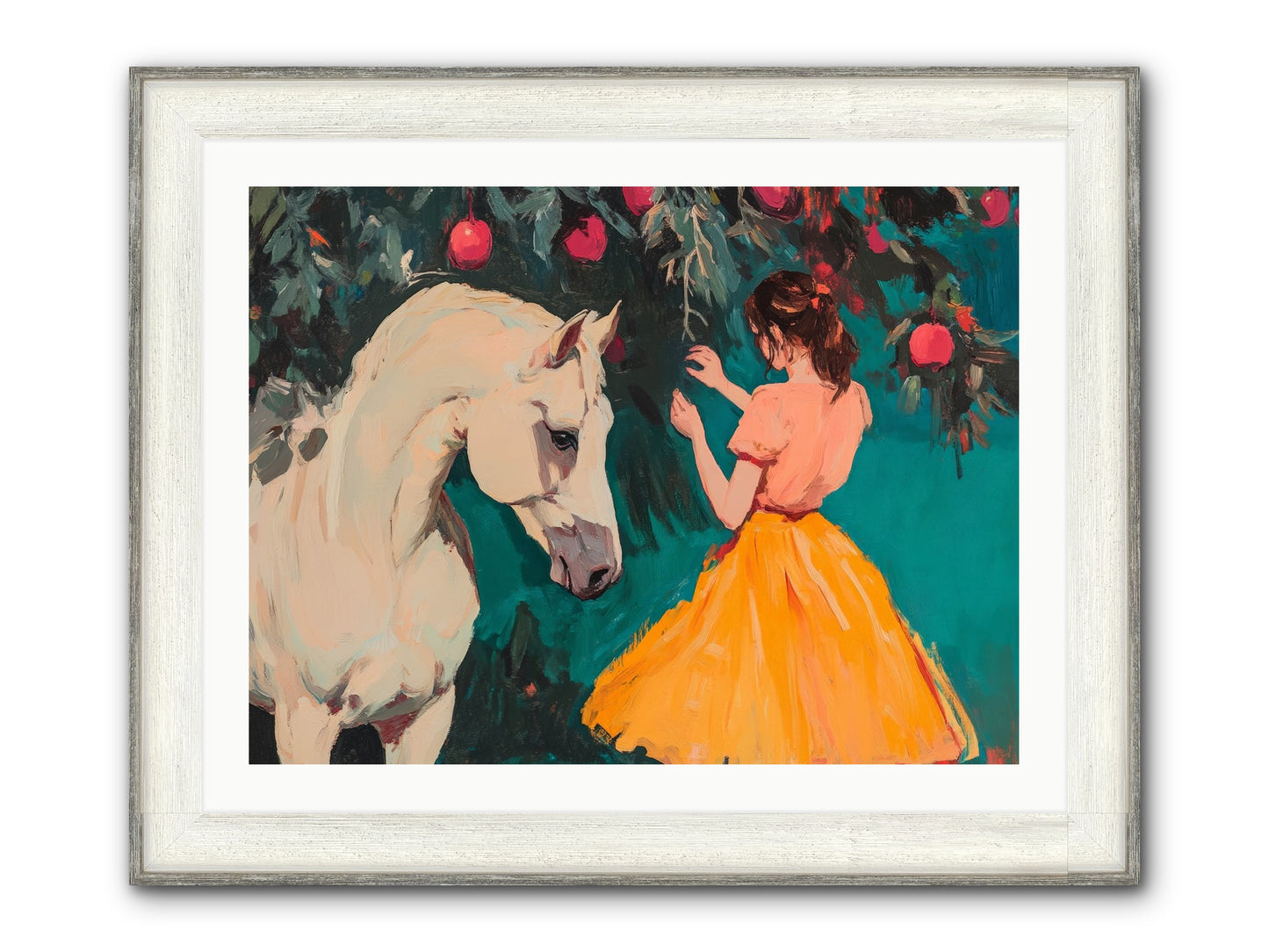 The Way Fruit Falls No.1 Framed Print - Driftwood White 32x24