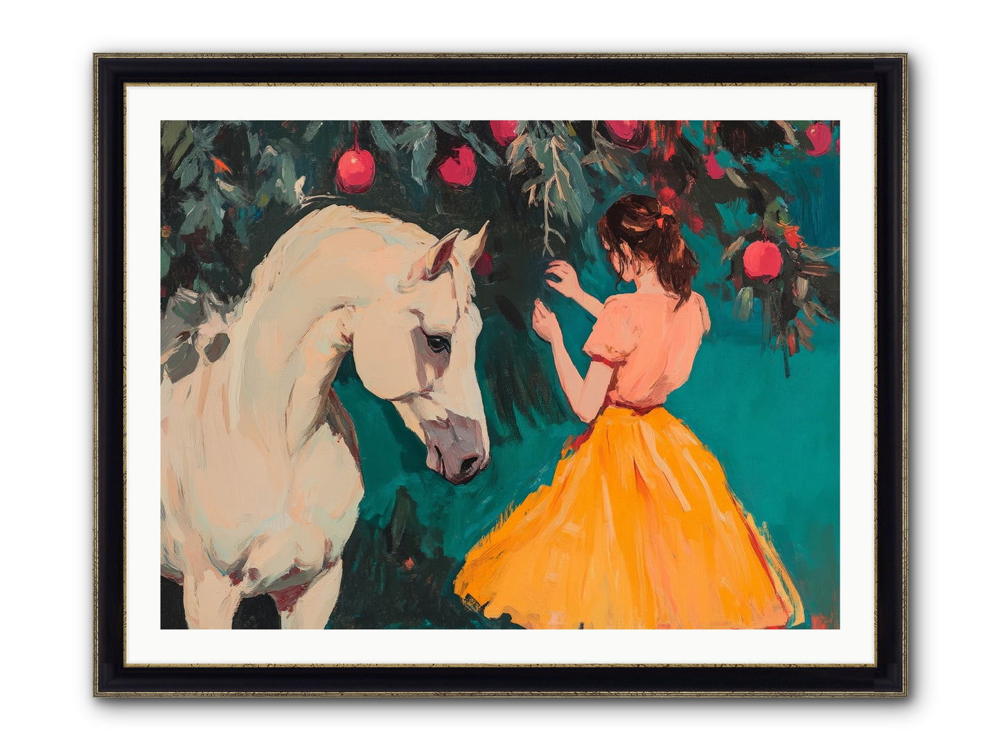 The Way Fruit Falls No.1 Framed Print - Black & Gold 40x30
