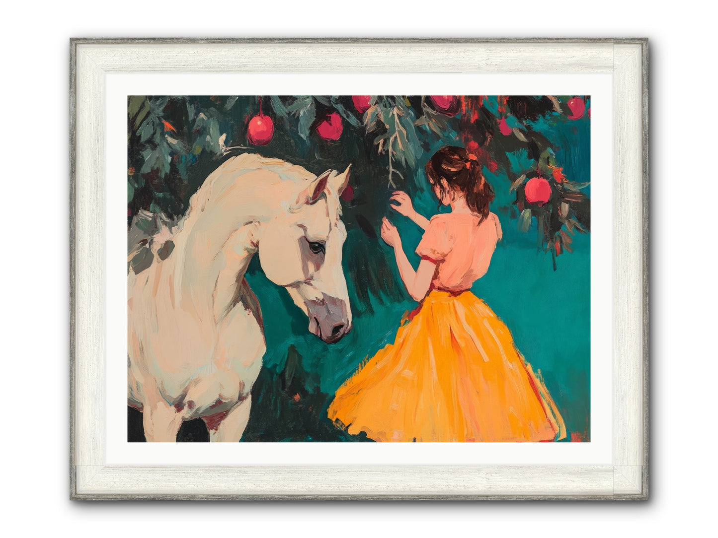 The Way Fruit Falls No.1 Framed Print - Driftwood White 40x30