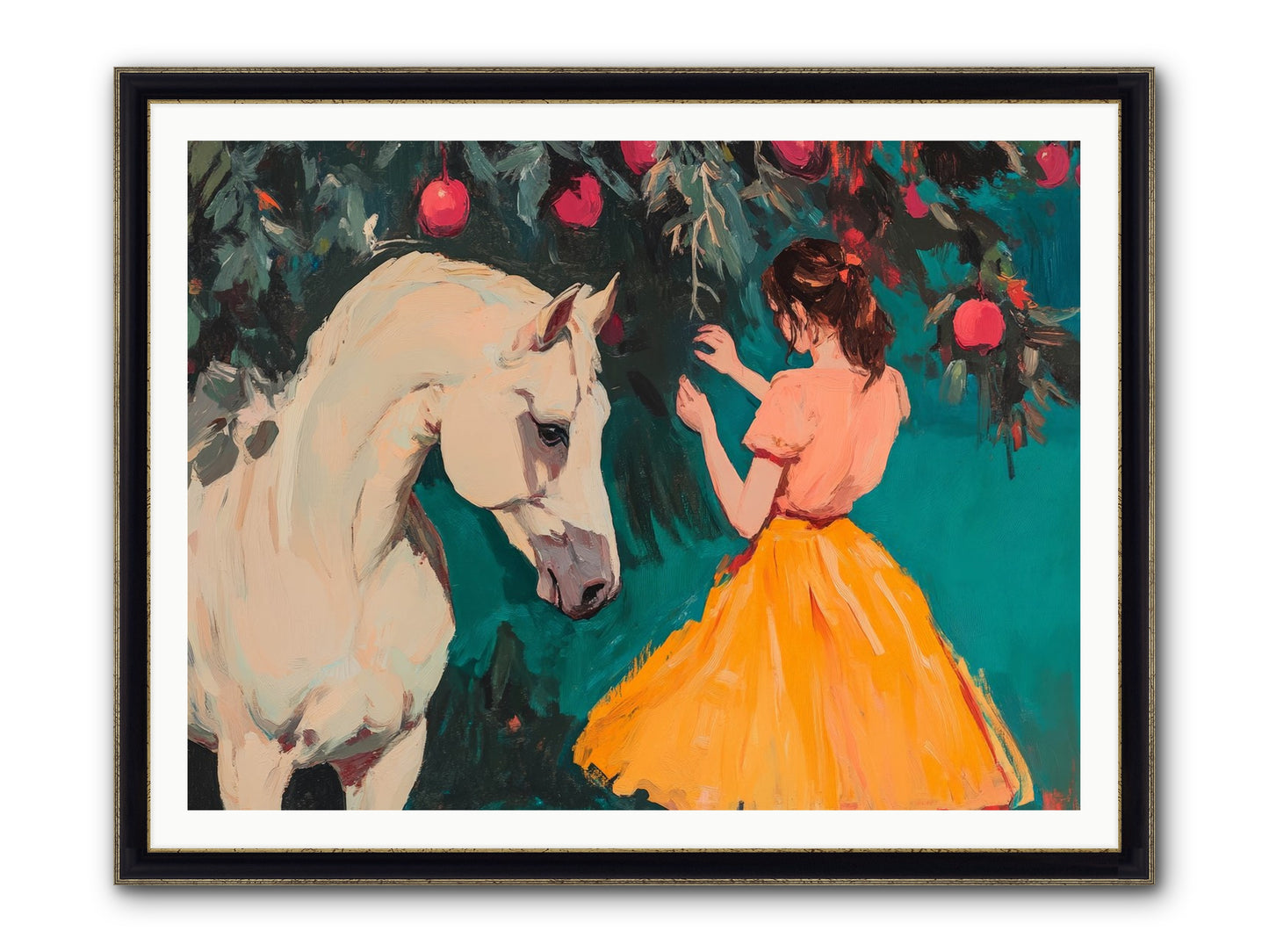 The Way Fruit Falls No.1 Framed Print - Black & Gold 48x36