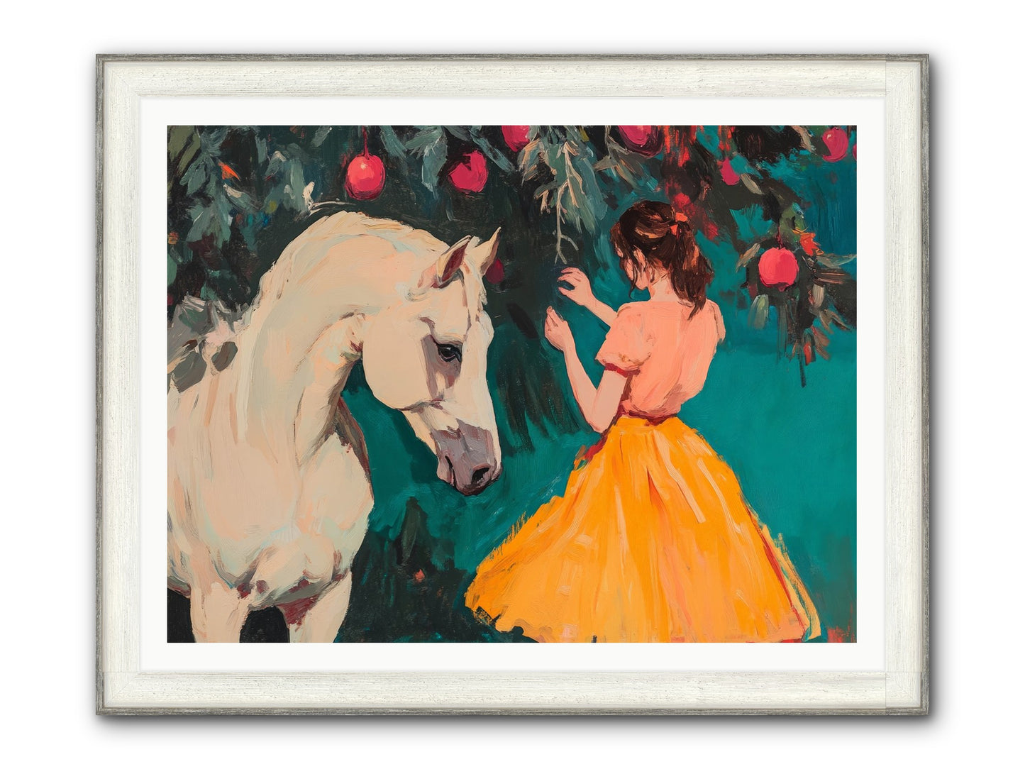 The Way Fruit Falls No.1 Framed Print - Driftwood White 48x36