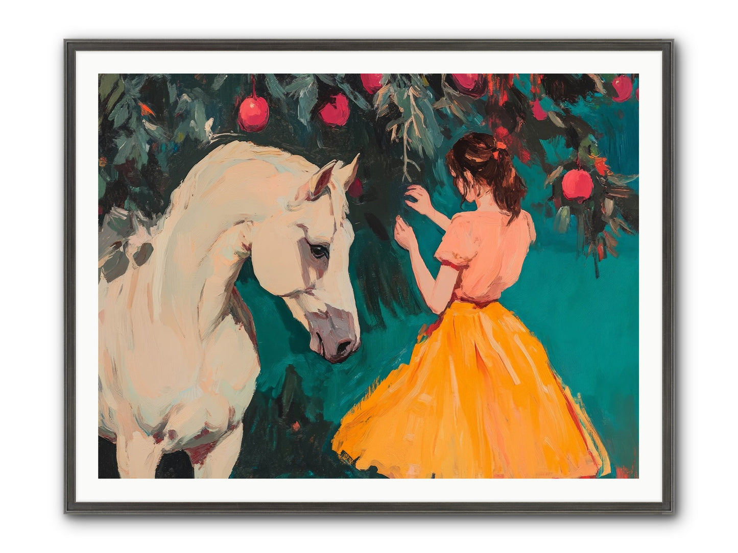 The Way Fruit Falls No.1 Framed Print - Slimwoods Black/Silver 48x36