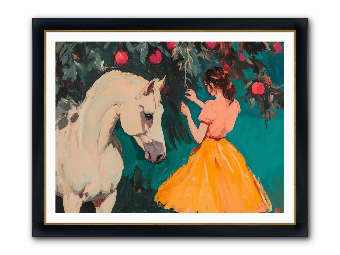 The Way Fruit Falls No.1 Framed Print - Wide Black w/Gold 48x36