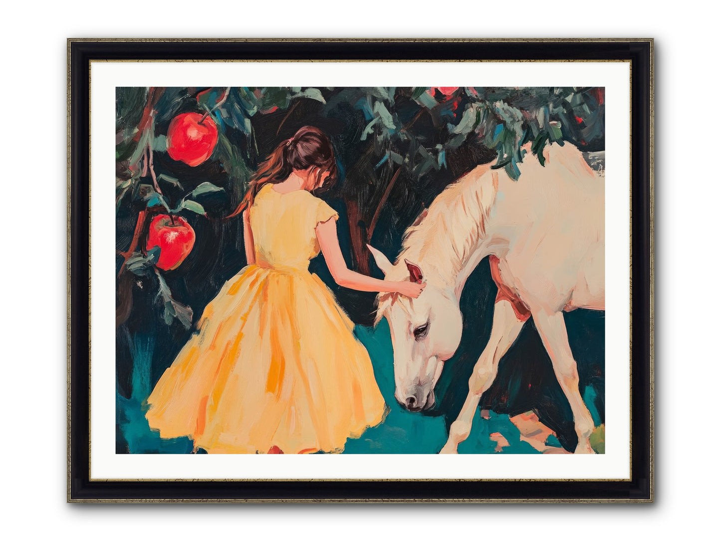 The Way Fruit Falls No.2 Framed Print - Black & Gold 40x30