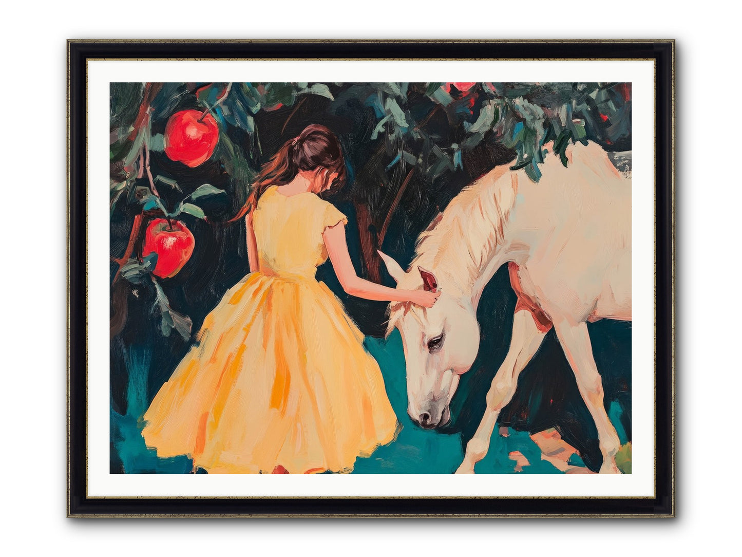 The Way Fruit Falls No.2 Framed Print - Black & Gold 48x36