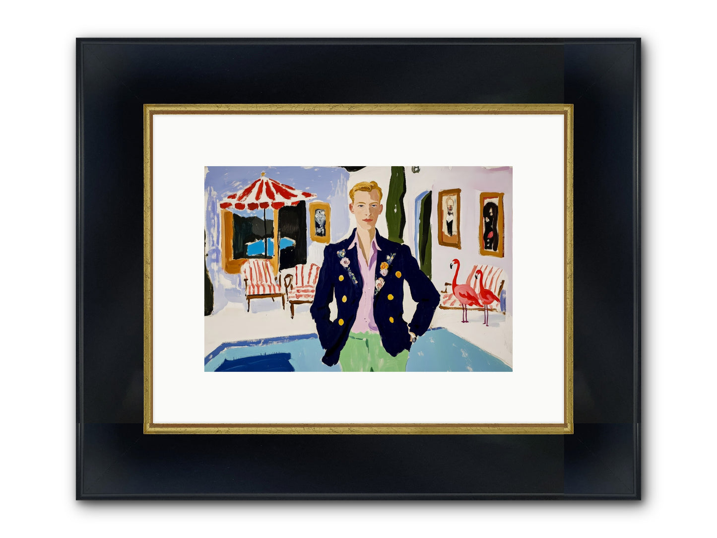 The Weekend Book Framed Print - Wide Black w/Gold 12x8