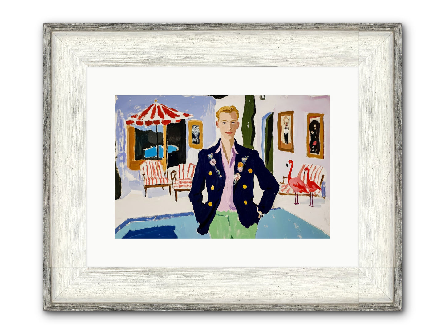 The Weekend Book Framed Print - Driftwood White 15x10
