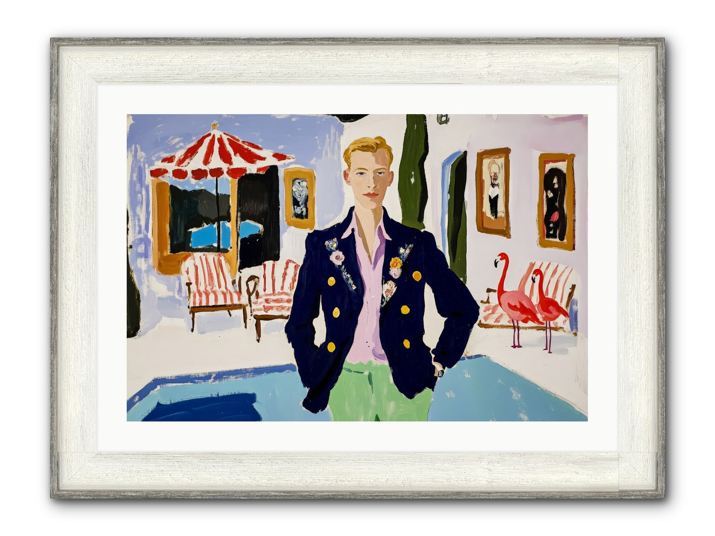 The Weekend Book Framed Print - Driftwood White 30x20
