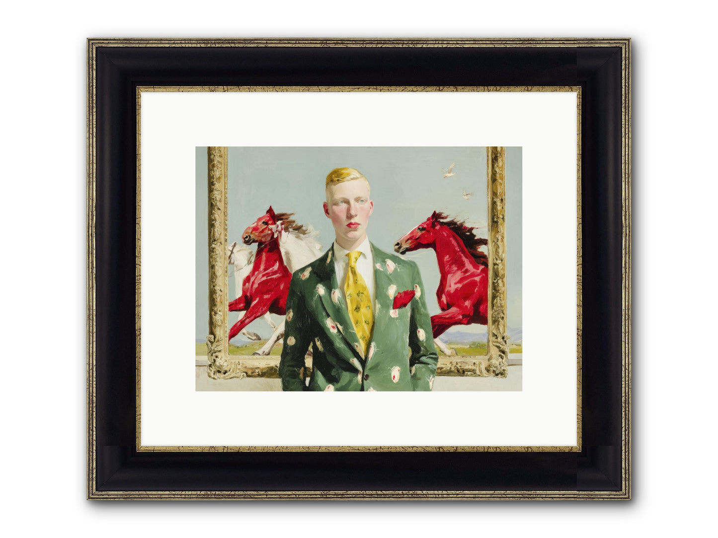 The Well-Dressed Riddle Framed Print - Black & Gold 12x9