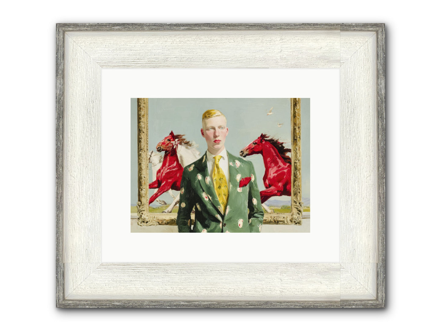 The Well-Dressed Riddle Framed Print - Driftwood White 12x9