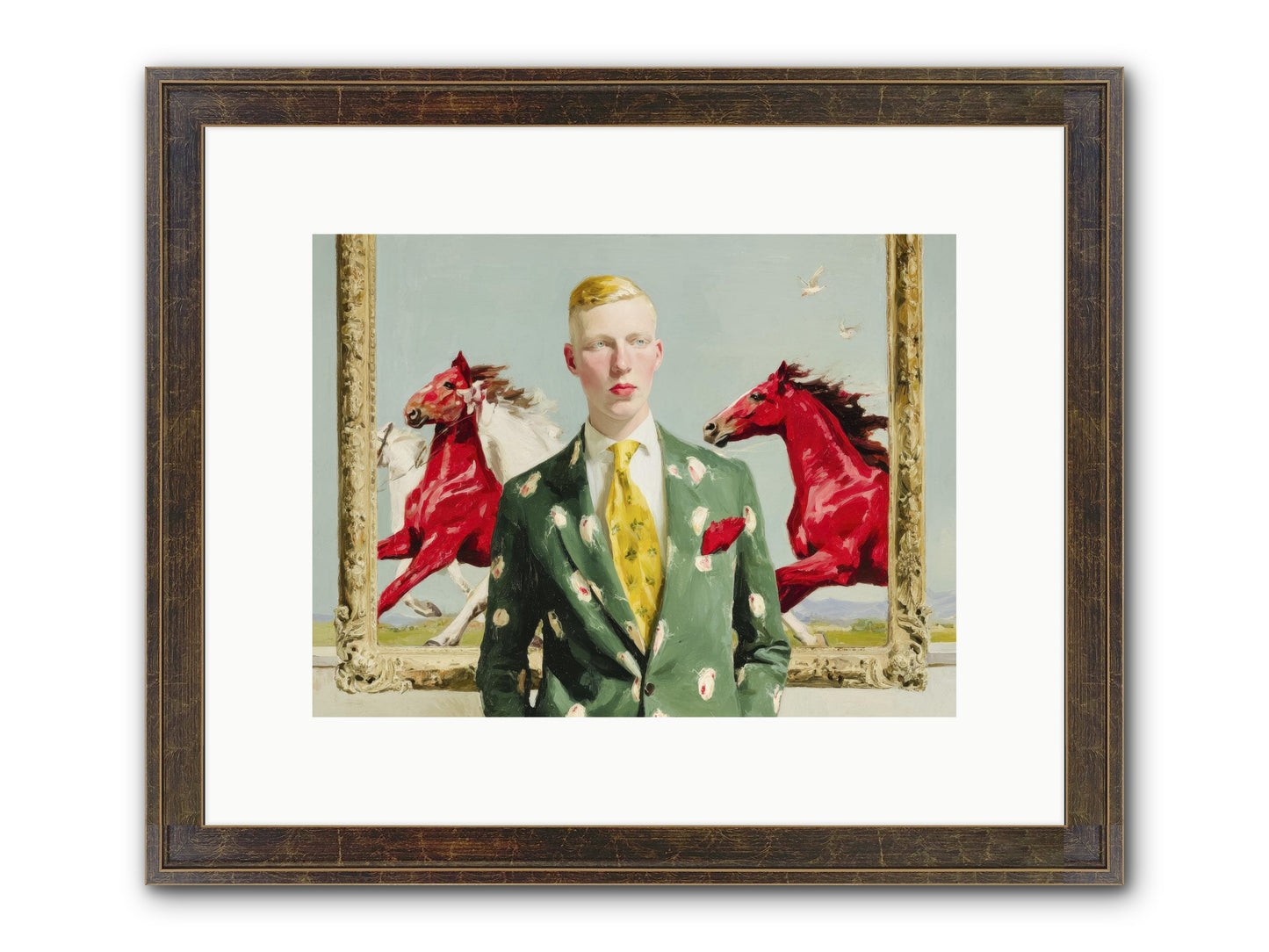 The Well-Dressed Riddle Framed Print - Slimwoods Black/Gold 12x9