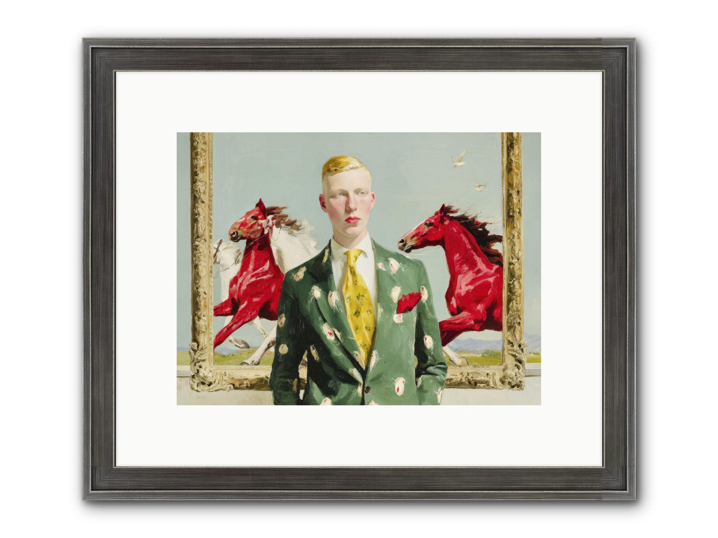 The Well-Dressed Riddle Framed Print - Slimwoods Black/Silver 12x9