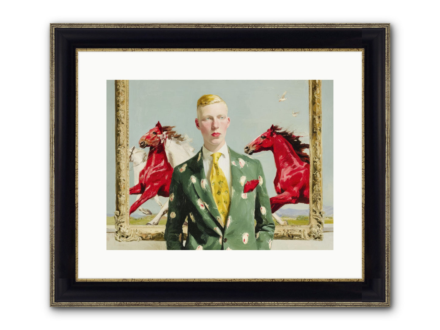 The Well-Dressed Riddle Framed Print - Black & Gold 16x12