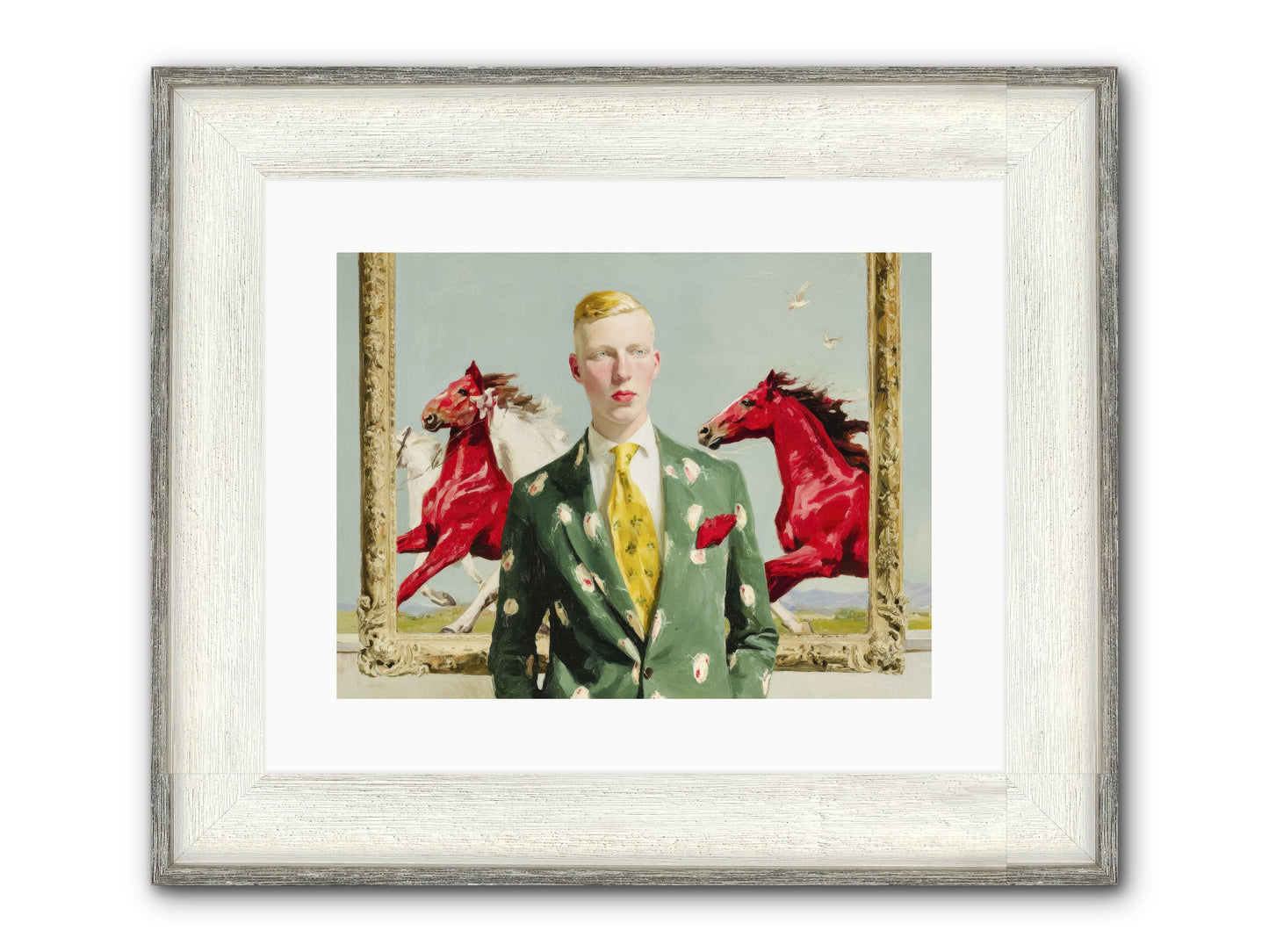 The Well-Dressed Riddle Framed Print - Driftwood White 16x12