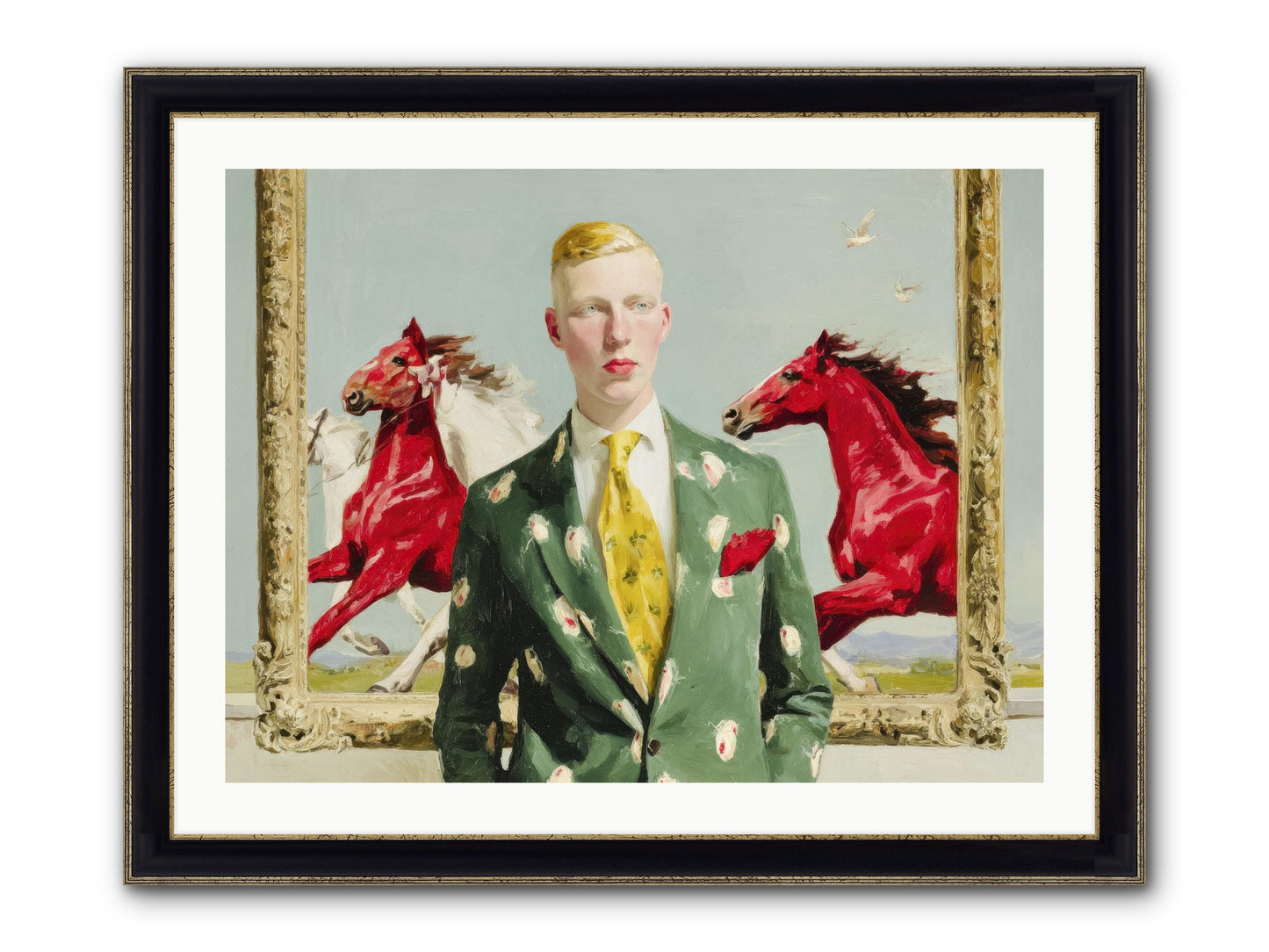 The Well-Dressed Riddle Framed Print - Black & Gold 32x24