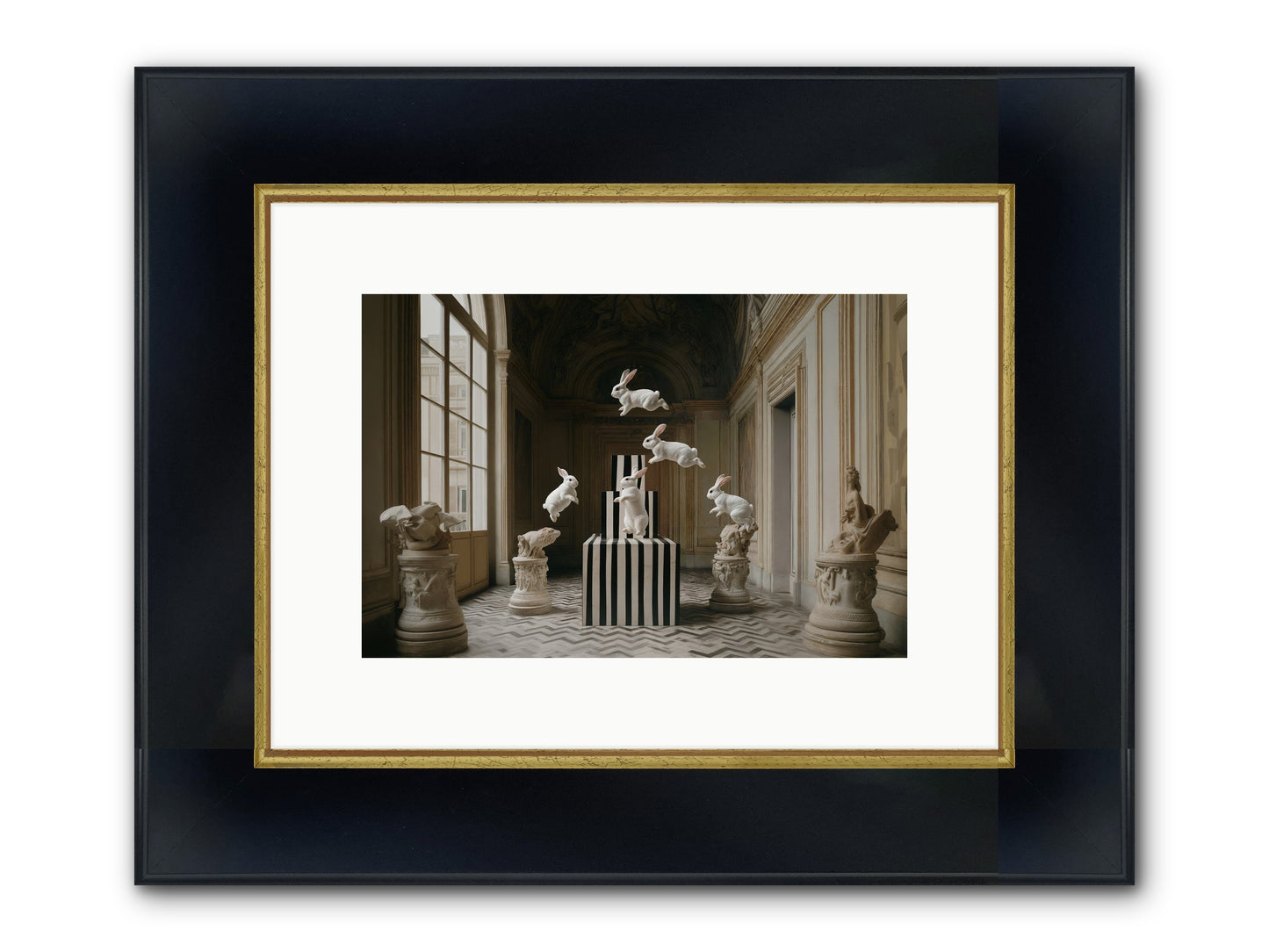 The Whimsical Hour Framed Print - Wide Black w/Gold 12x8