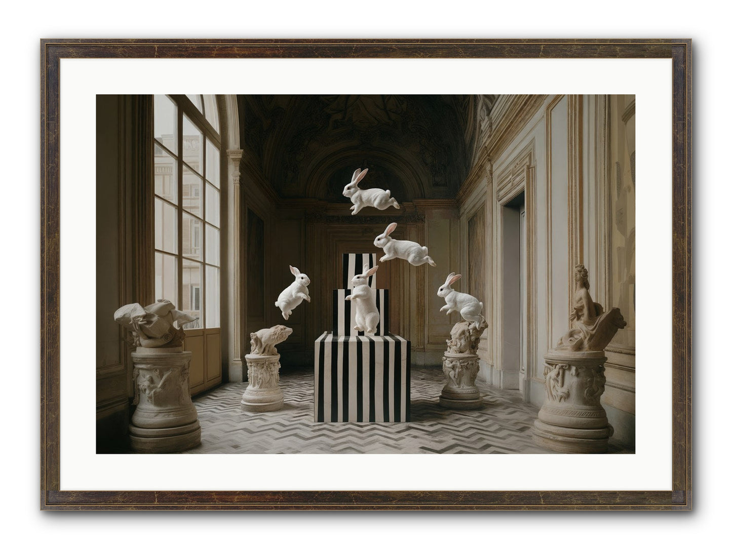 The Whimsical Hour Framed Print - Slimwoods Black/Gold 30x20