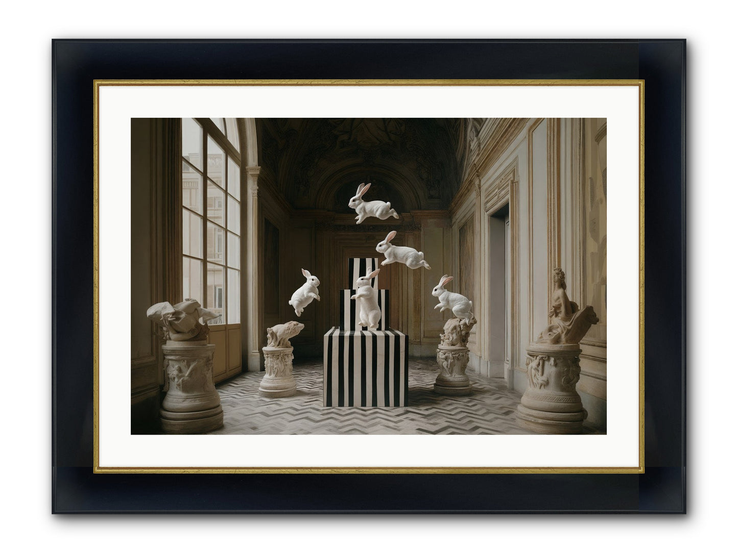 The Whimsical Hour Framed Print - Wide Black w/Gold 30x20