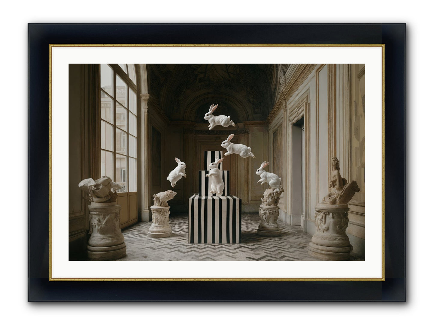 The Whimsical Hour Framed Print - Wide Black w/Gold 36x24