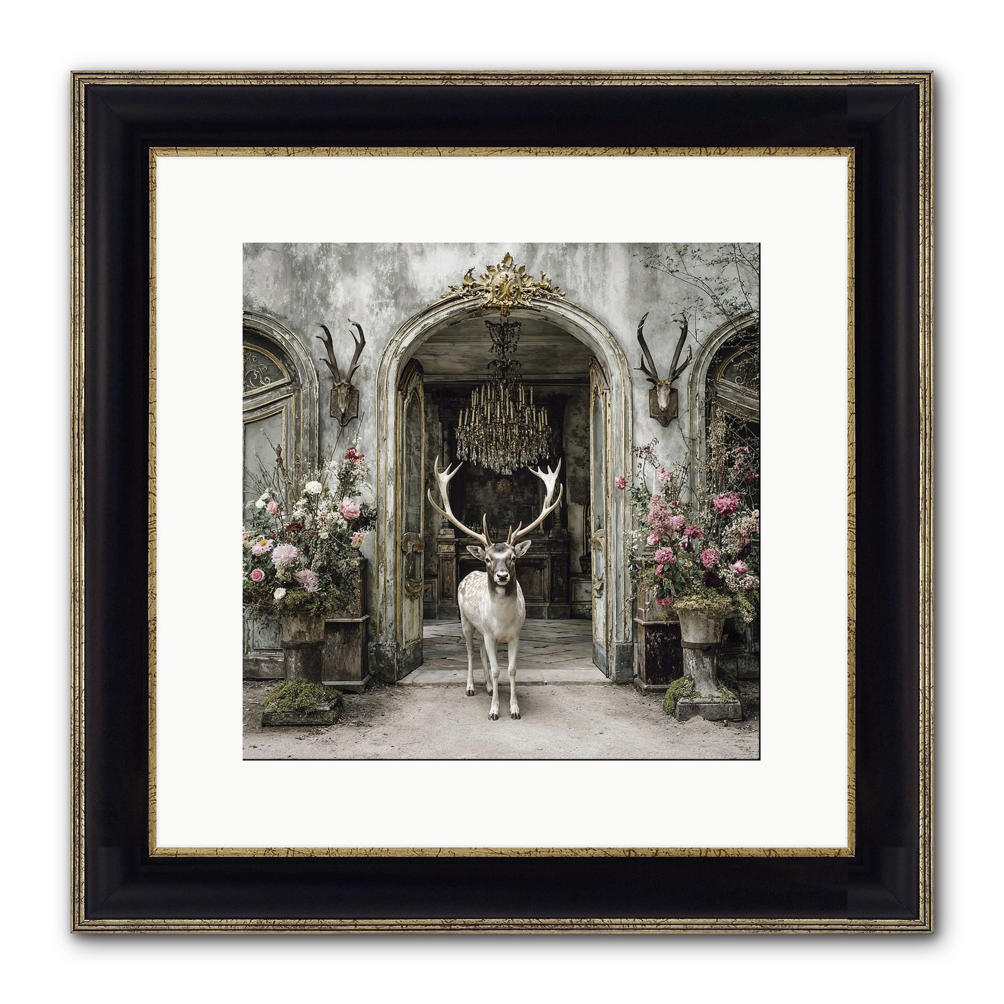 The Wild Orchard Guest Framed Print - Black & Gold 12x12