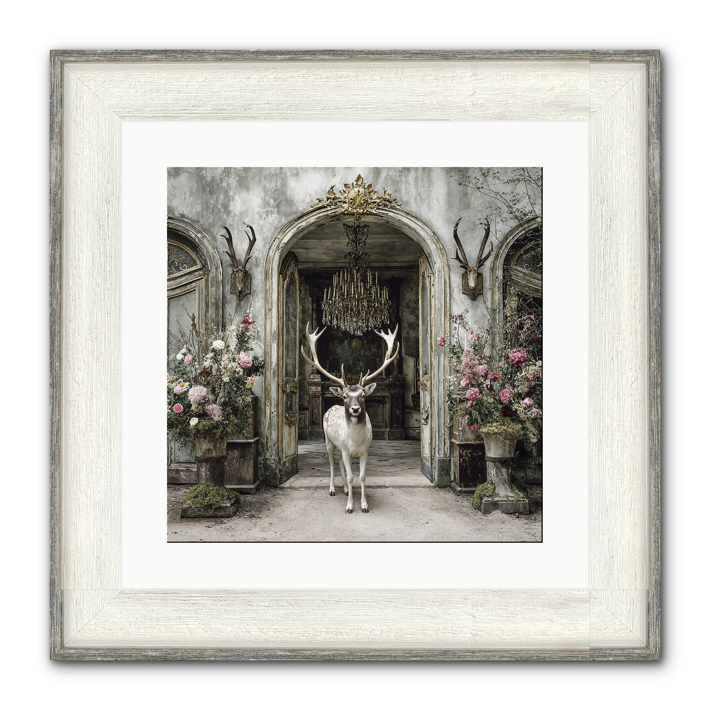 The Wild Orchard Guest Framed Print - Driftwood White 16x16