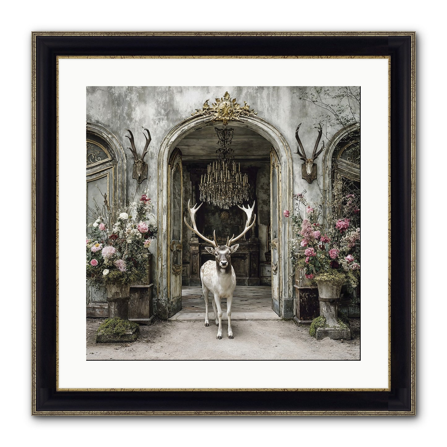 The Wild Orchard Guest Framed Print - Black & Gold 20x20