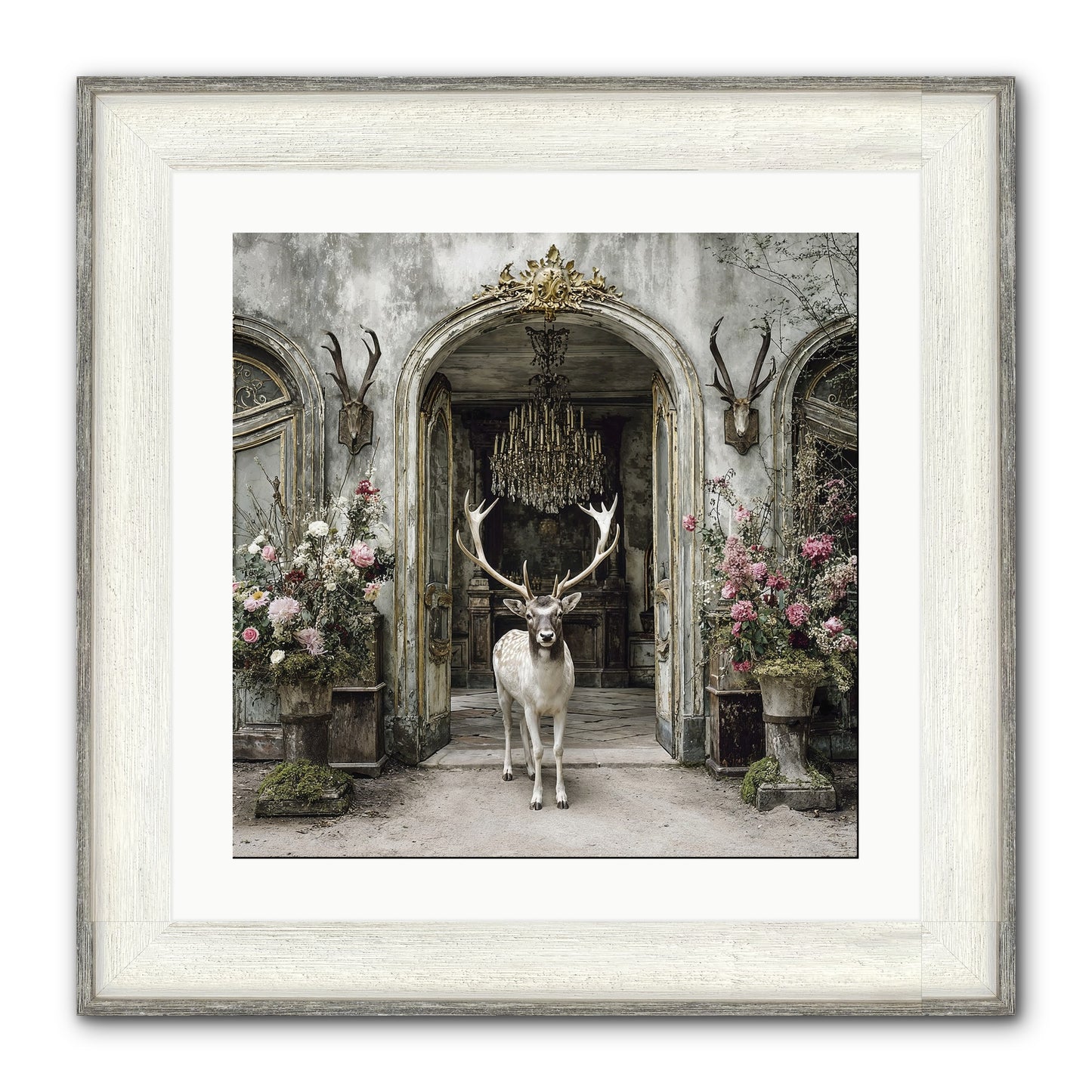 The Wild Orchard Guest Framed Print - Driftwood White 20x20