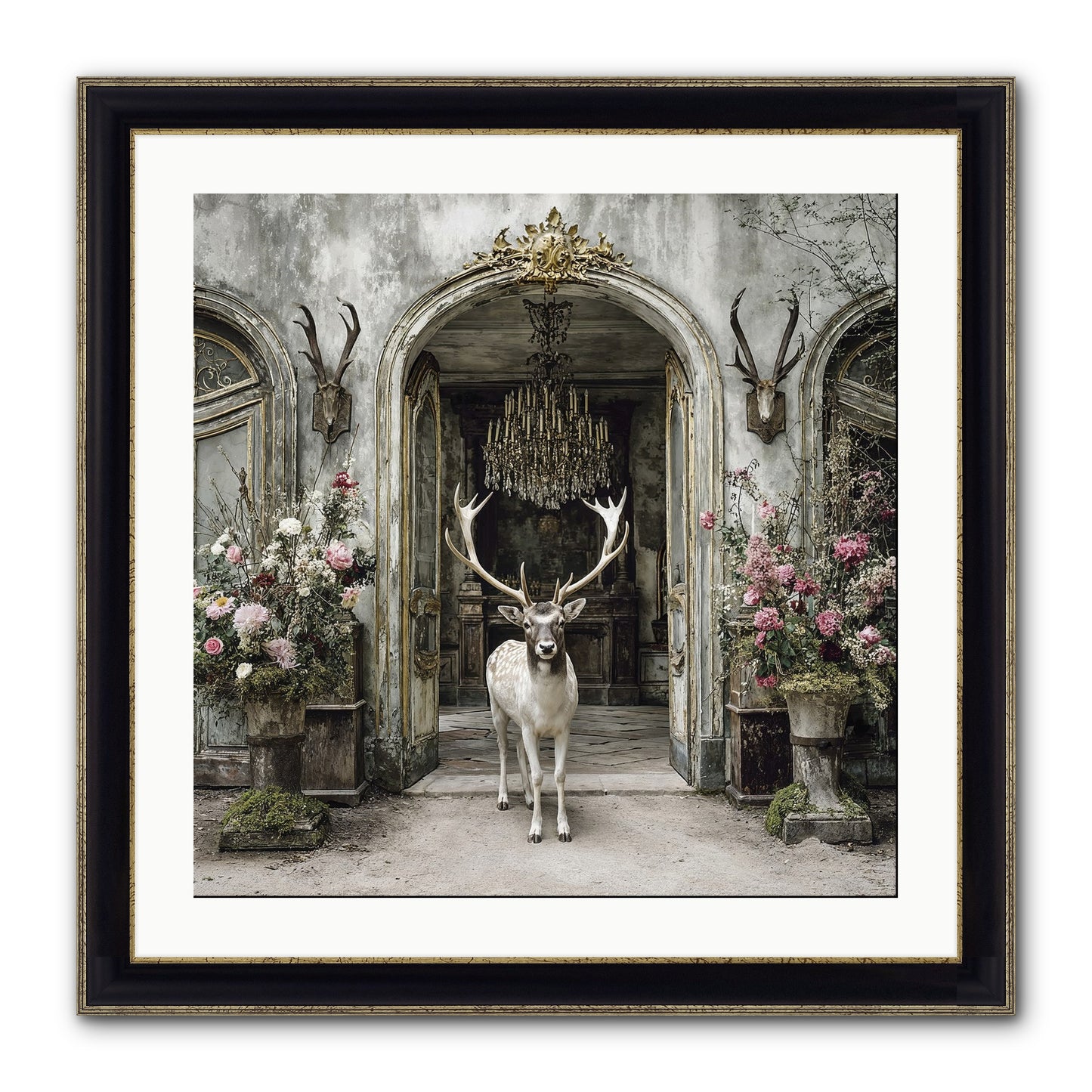 The Wild Orchard Guest Framed Print - Black & Gold 24x24