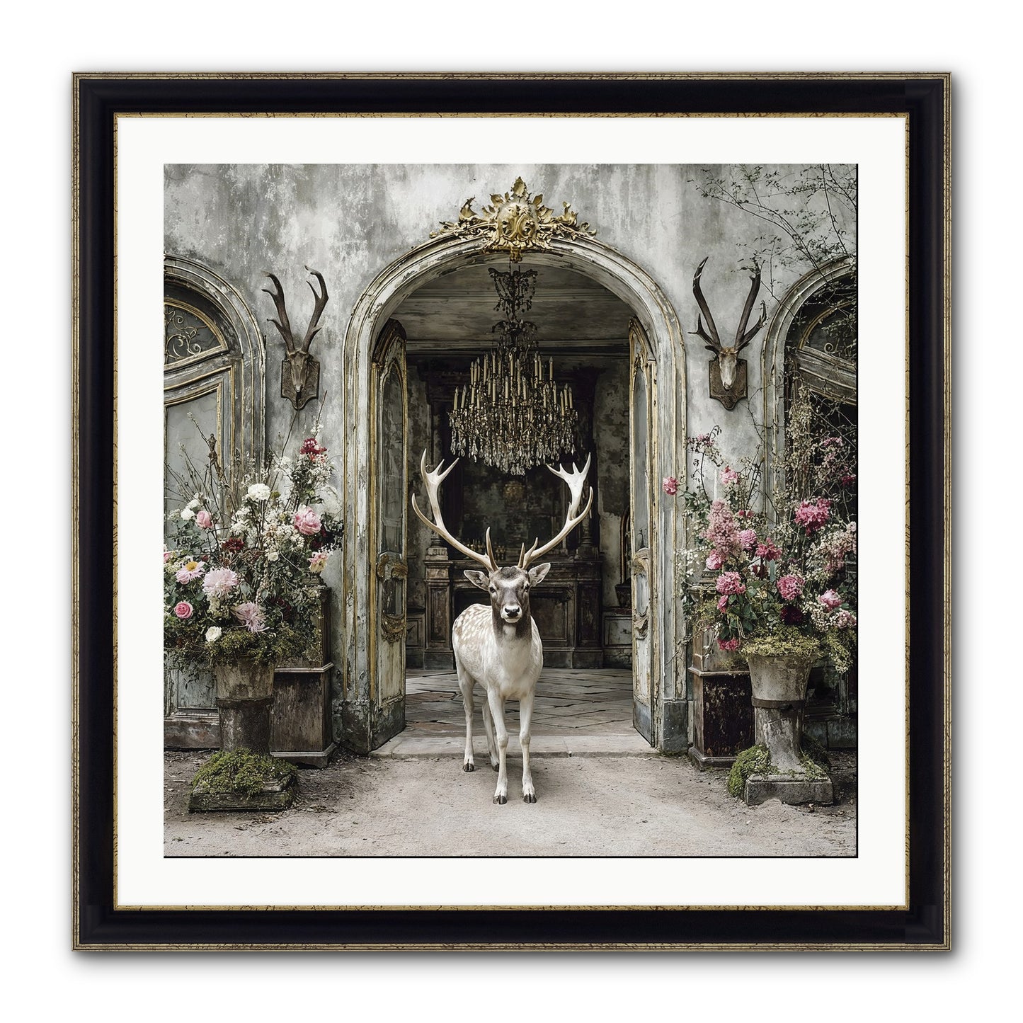 The Wild Orchard Guest Framed Print - Black & Gold 30x30