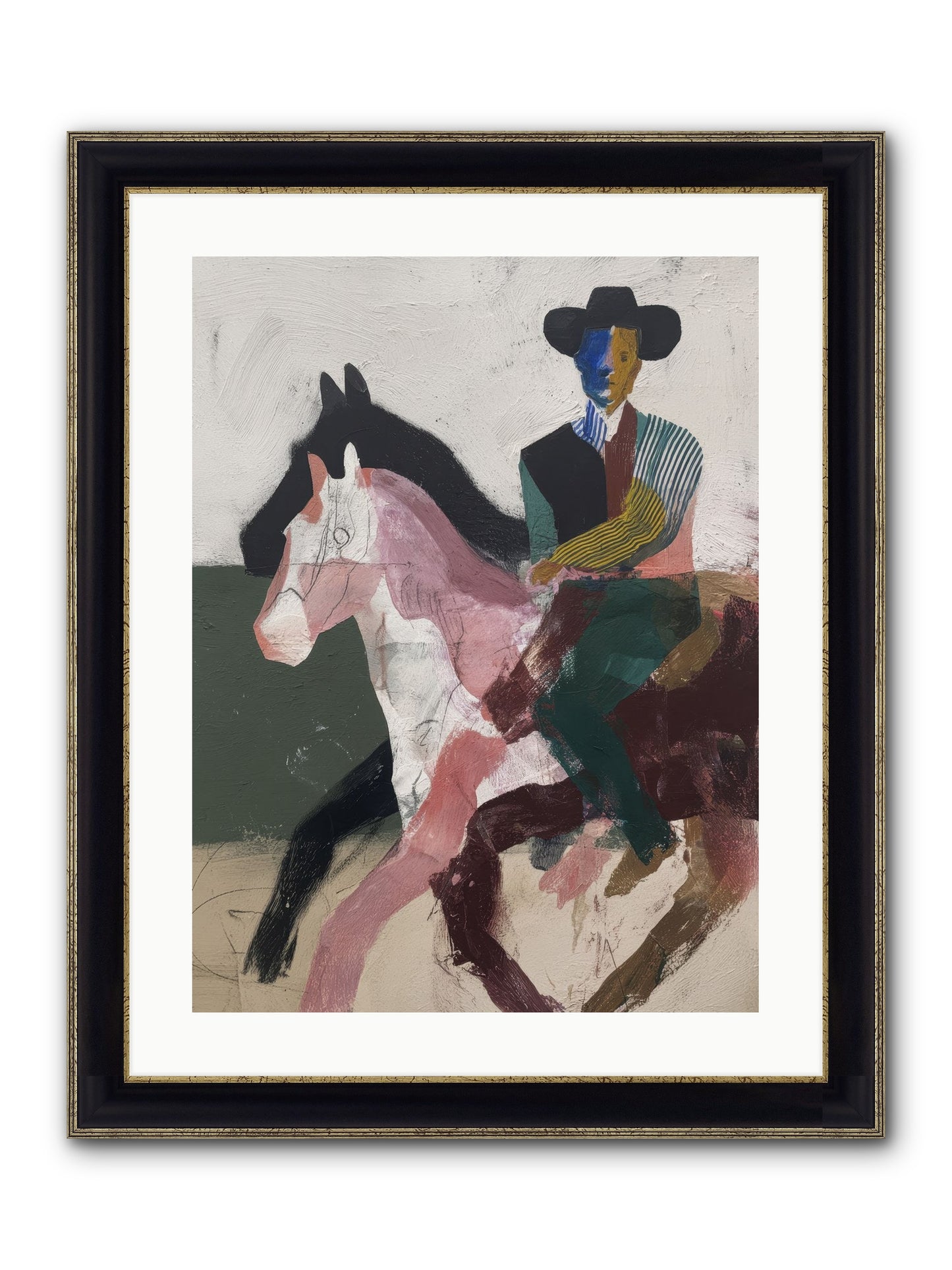 The Wind Chaser Framed Print - Black & Gold 18x24