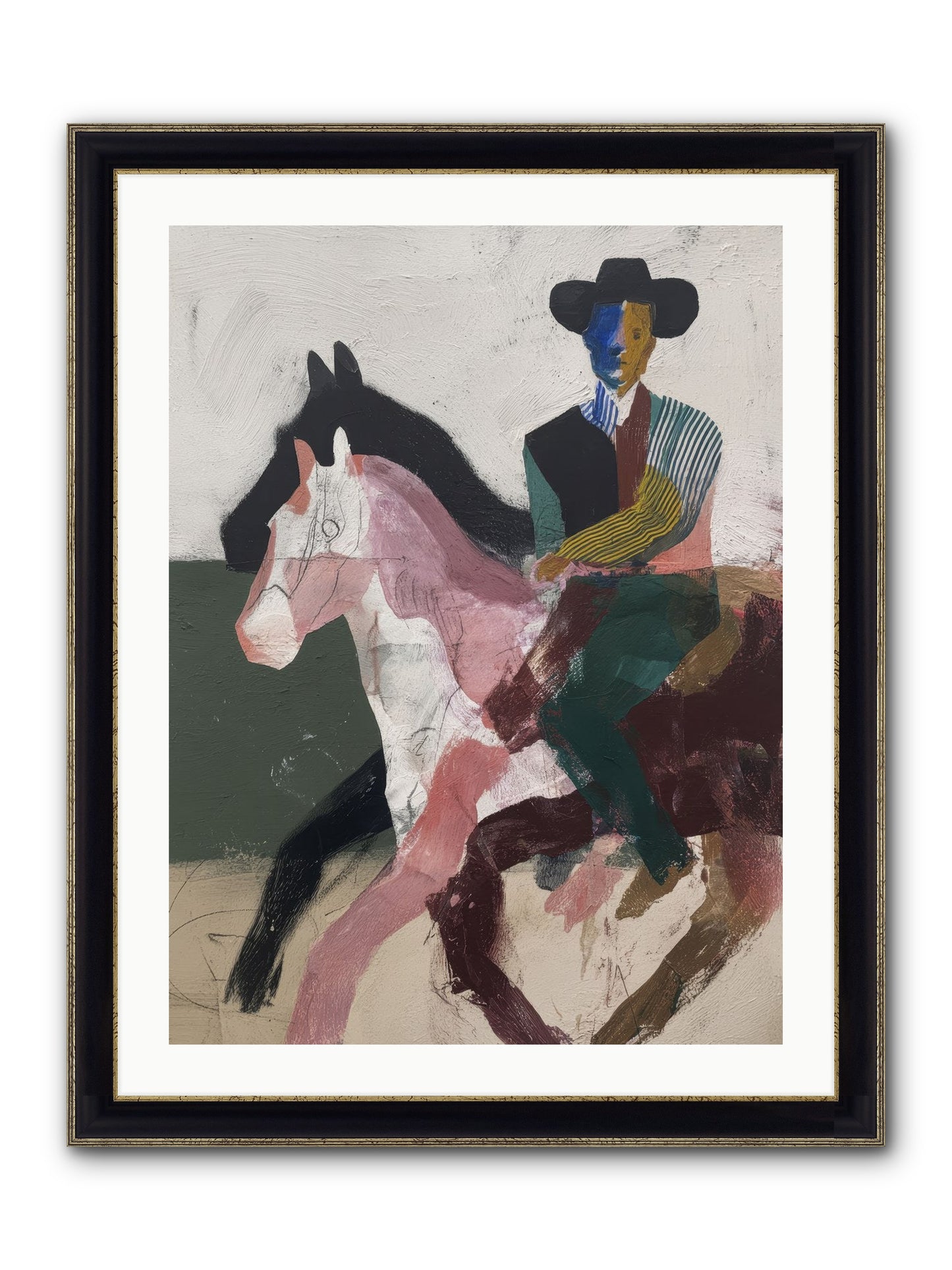 The Wind Chaser Framed Print - Black & Gold 24x32