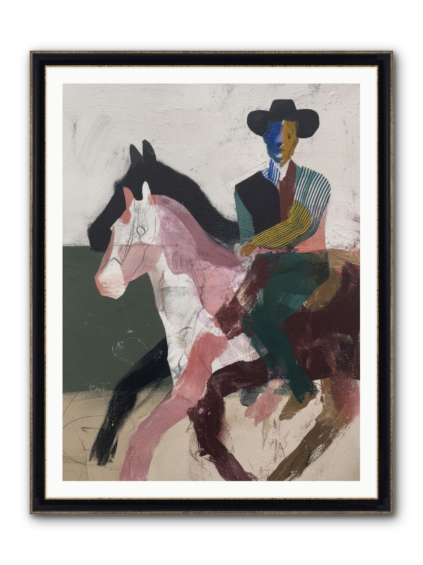 The Wind Chaser Framed Print - Black & Gold 36x48