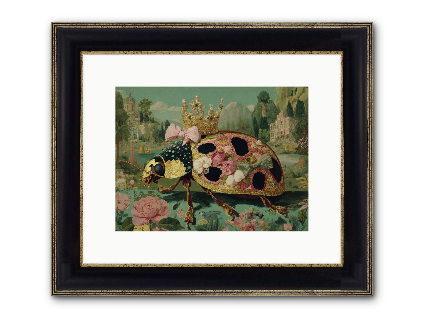 The Winsome Pavilion Framed Print - Black & Gold 12x9