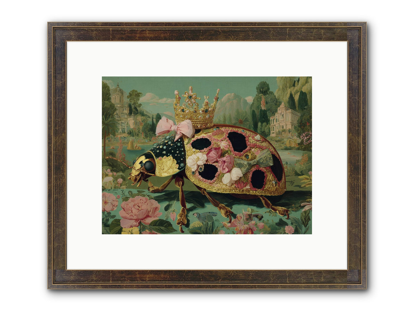 The Winsome Pavilion Framed Print - Slimwoods Black/Gold 12x9